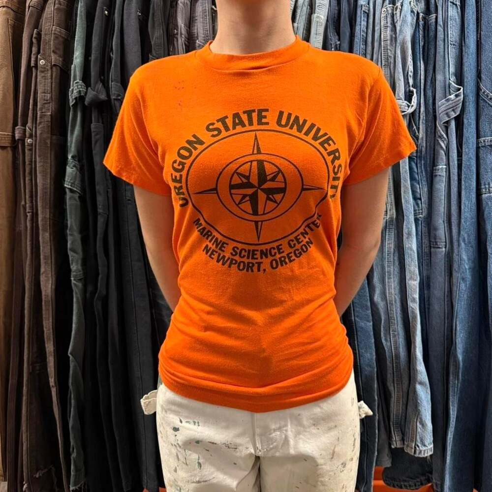 Vintage 70s Oregon State University Marine Science Center Shirt - Adult Small